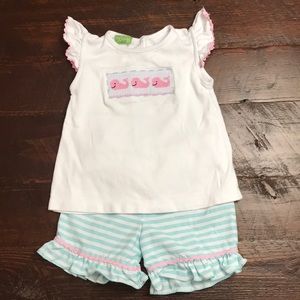 Classic Whimsy girls sz5 Smocked Whale Outfit